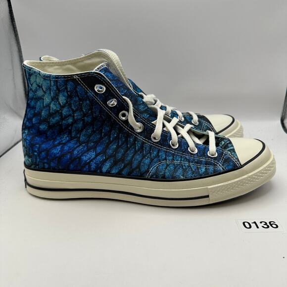 CONVERSE Men's 10.5 1970s Animal Print Chuck Blue White - Picture 6 of 8